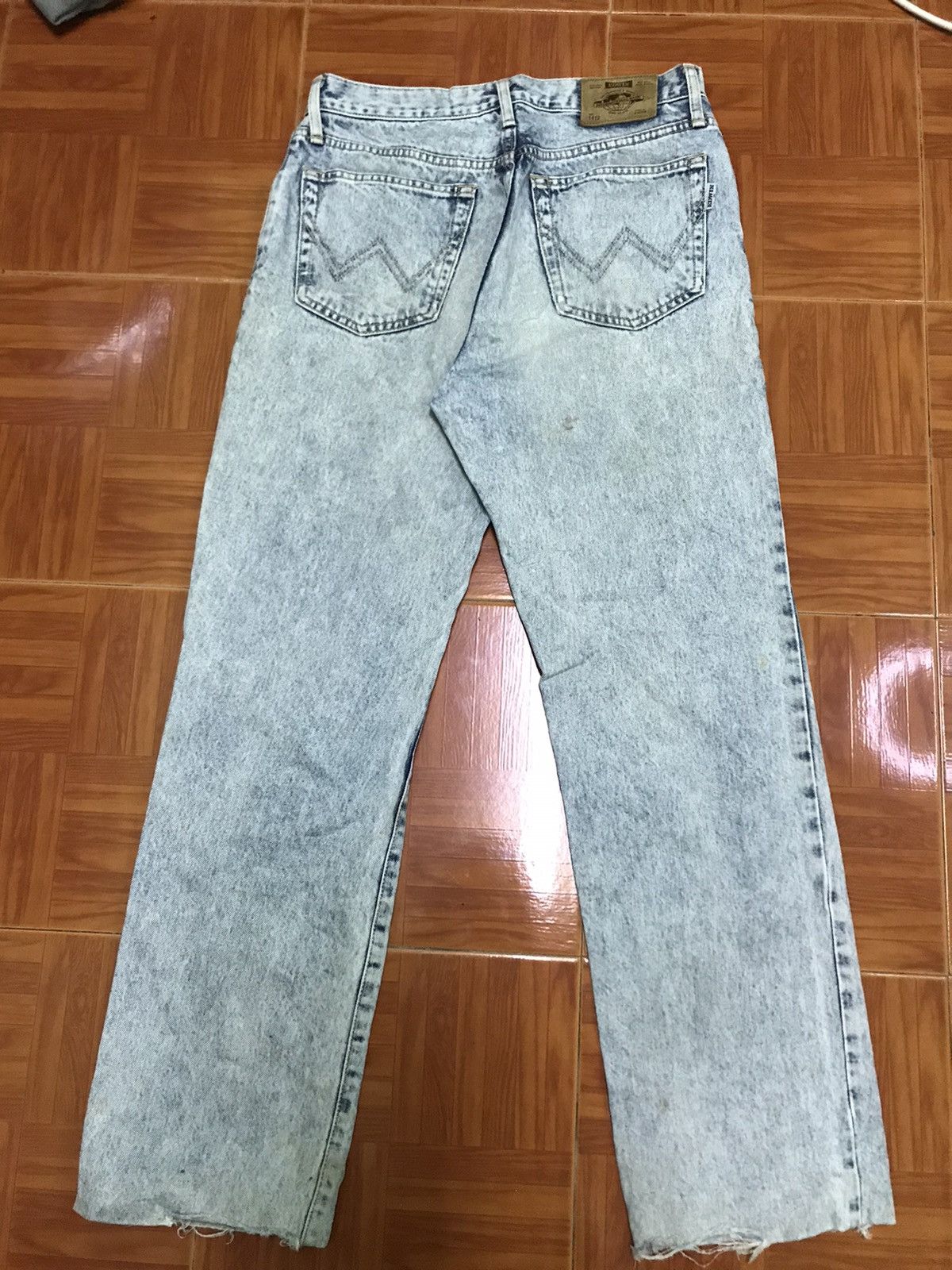 Edwin Vintage Acid Wash Straight Leg Jeans Distressed Hem Faded Size US 31 - 2 Thumbnail