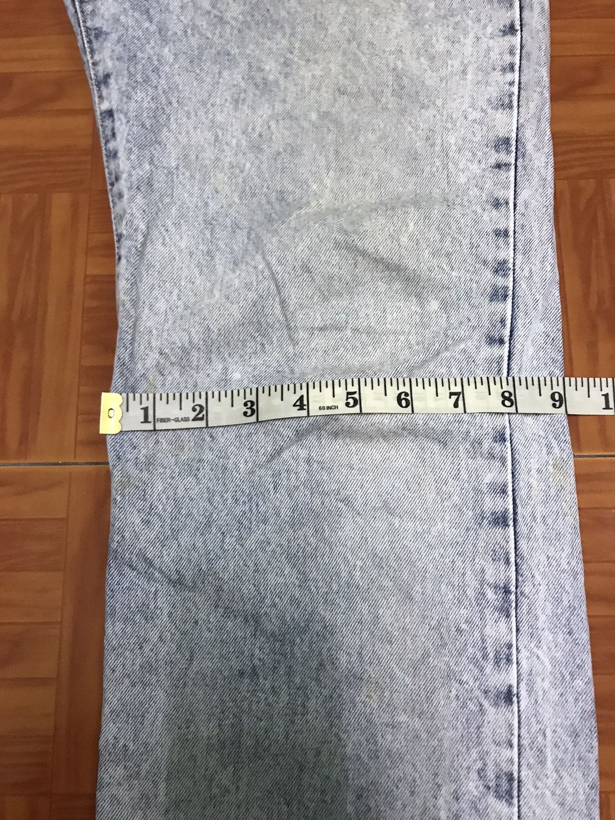 Edwin Vintage Acid Wash Straight Leg Jeans Distressed Hem Faded Size US 31 - 17 Thumbnail
