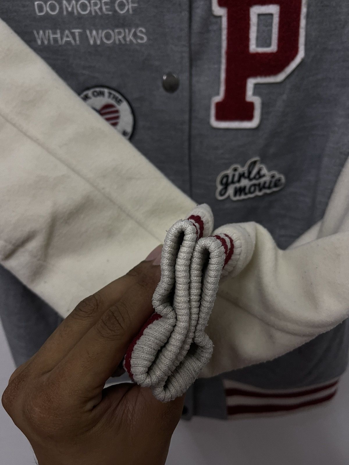 Japanese Brand × Vintage Japanese PKLT P Logo Varsiti Jacket Size US S / EU 44-46 / 1 - 5 Thumbnail