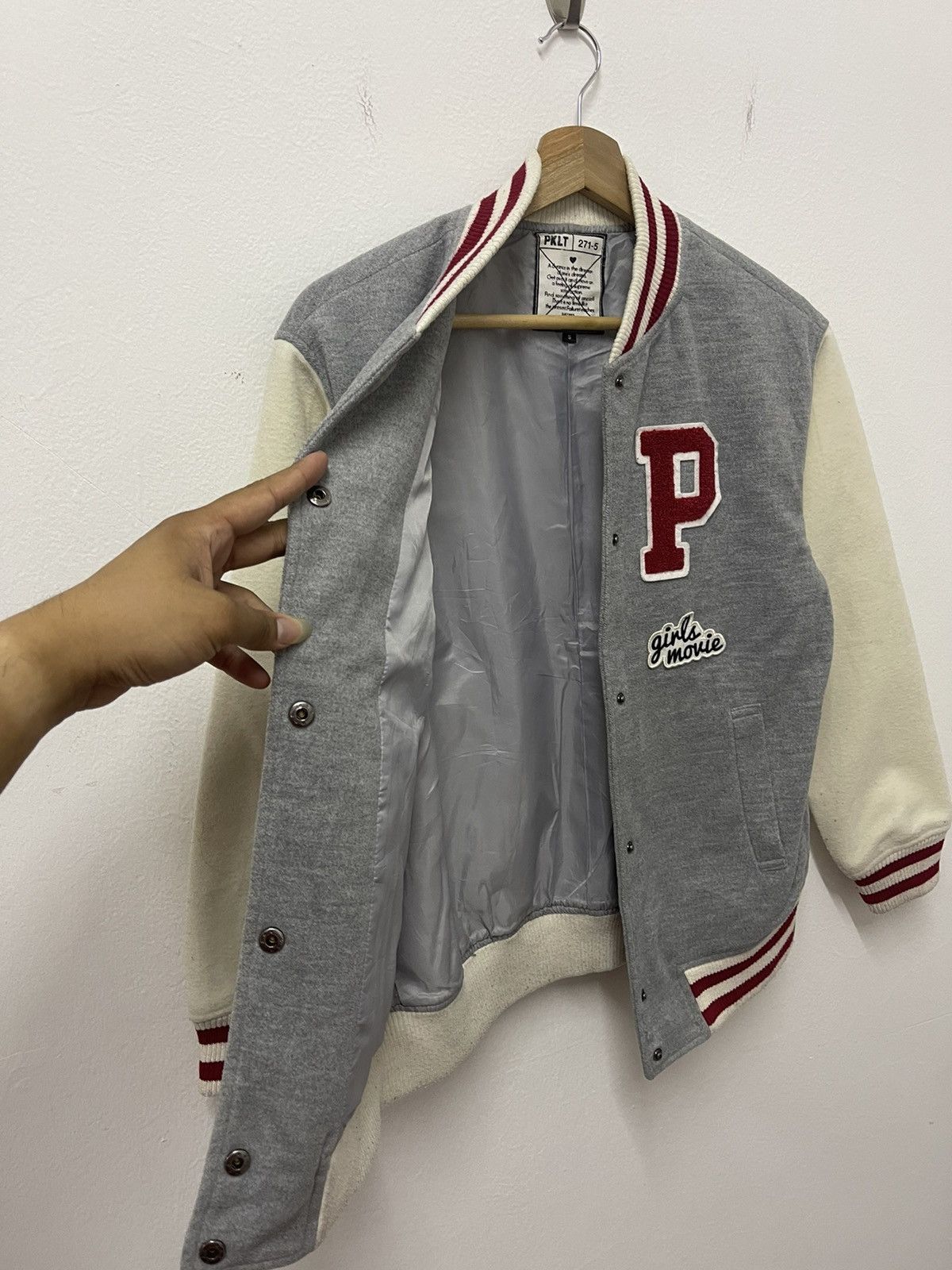 Japanese Brand × Vintage Japanese PKLT P Logo Varsiti Jacket Size US S / EU 44-46 / 1 - 4 Thumbnail