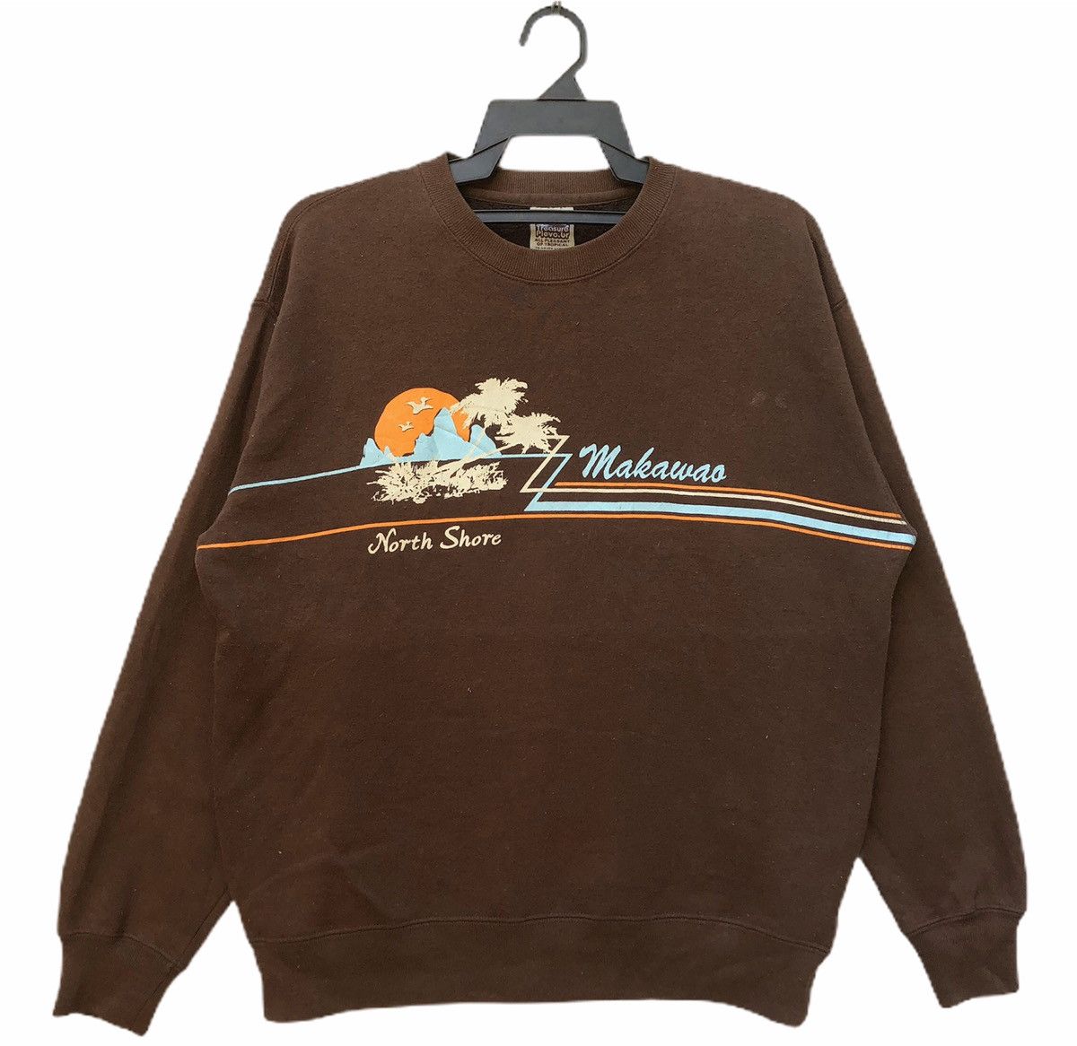image of Hawaiian Shirt x Surf Style Vintage North Shore Makawao Surf Syle Crewneck, Men's (Size Medium)