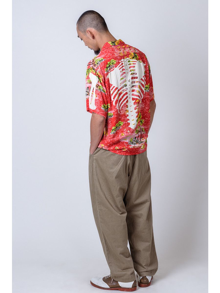 Kapital Kapital Rayon Kamehameha Skeleton Print Open Collar Shirt Size US XL / EU 56 / 4 - 4 Thumbnail