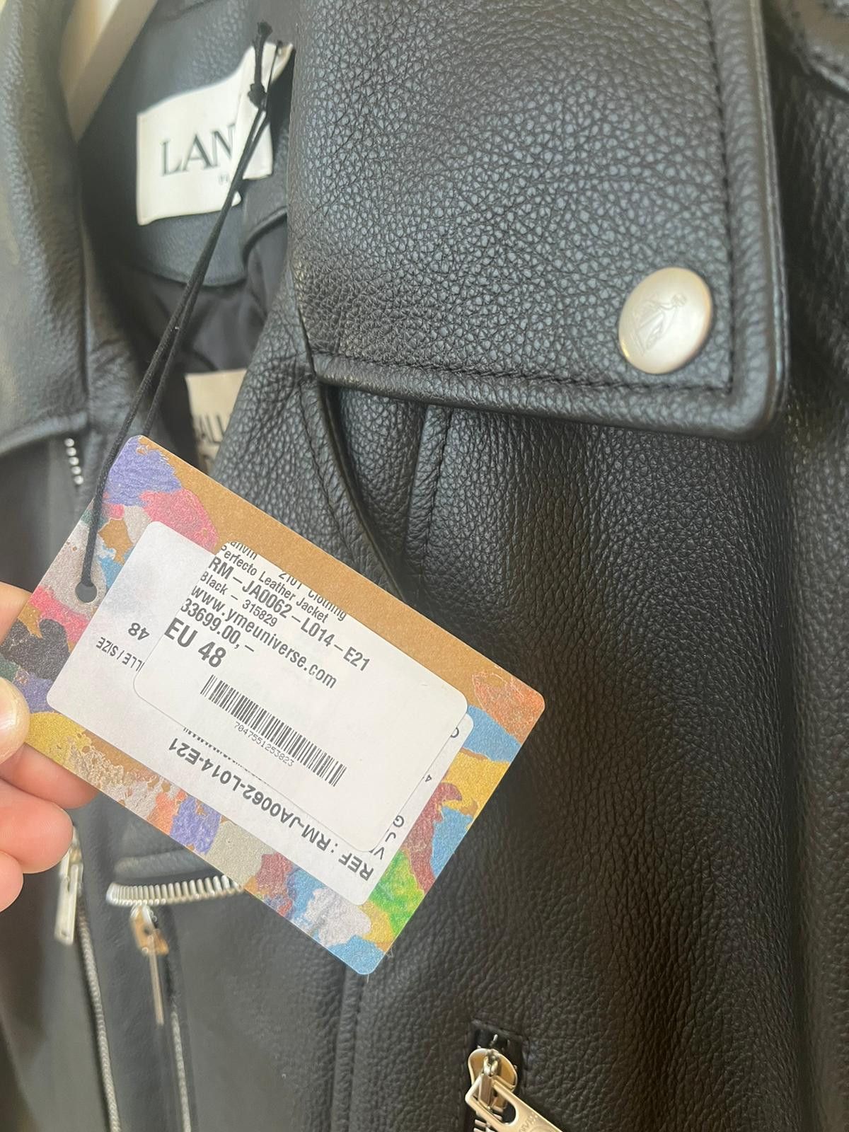 Gallery Dept. × Lanvin Perfecto Leather Jacket With Multicolor Elbow Patch Size US M / EU 48-50 / 2 - 8 Thumbnail
