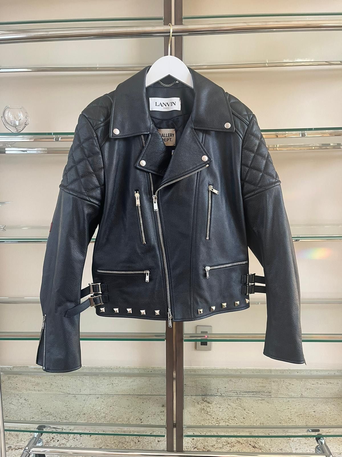 Gallery Dept. × Lanvin Perfecto Leather Jacket With Multicolor Elbow Patch Size US M / EU 48-50 / 2 - 2 Thumbnail