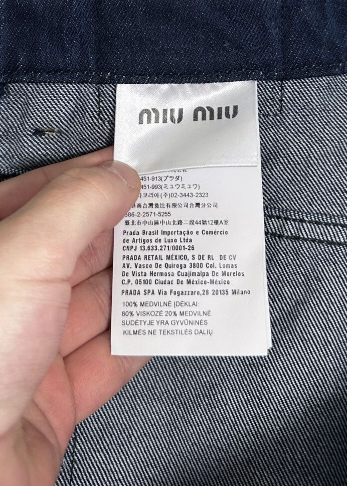 Miu Miu Miu Miu Blue Denim Embroidered Distressed Wide Leg Jeans Size 27" / US 4 / IT 40 - 7 Thumbnail