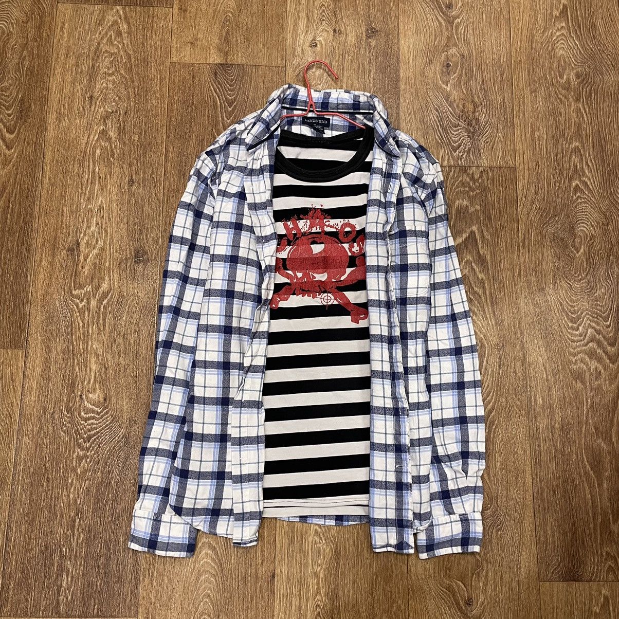 Vintage Vintage 90s Navy Checkered Shirt Grunge Streetwear Graphic M Size US M / EU 48-50 / 2 - 1 Thumbnail
