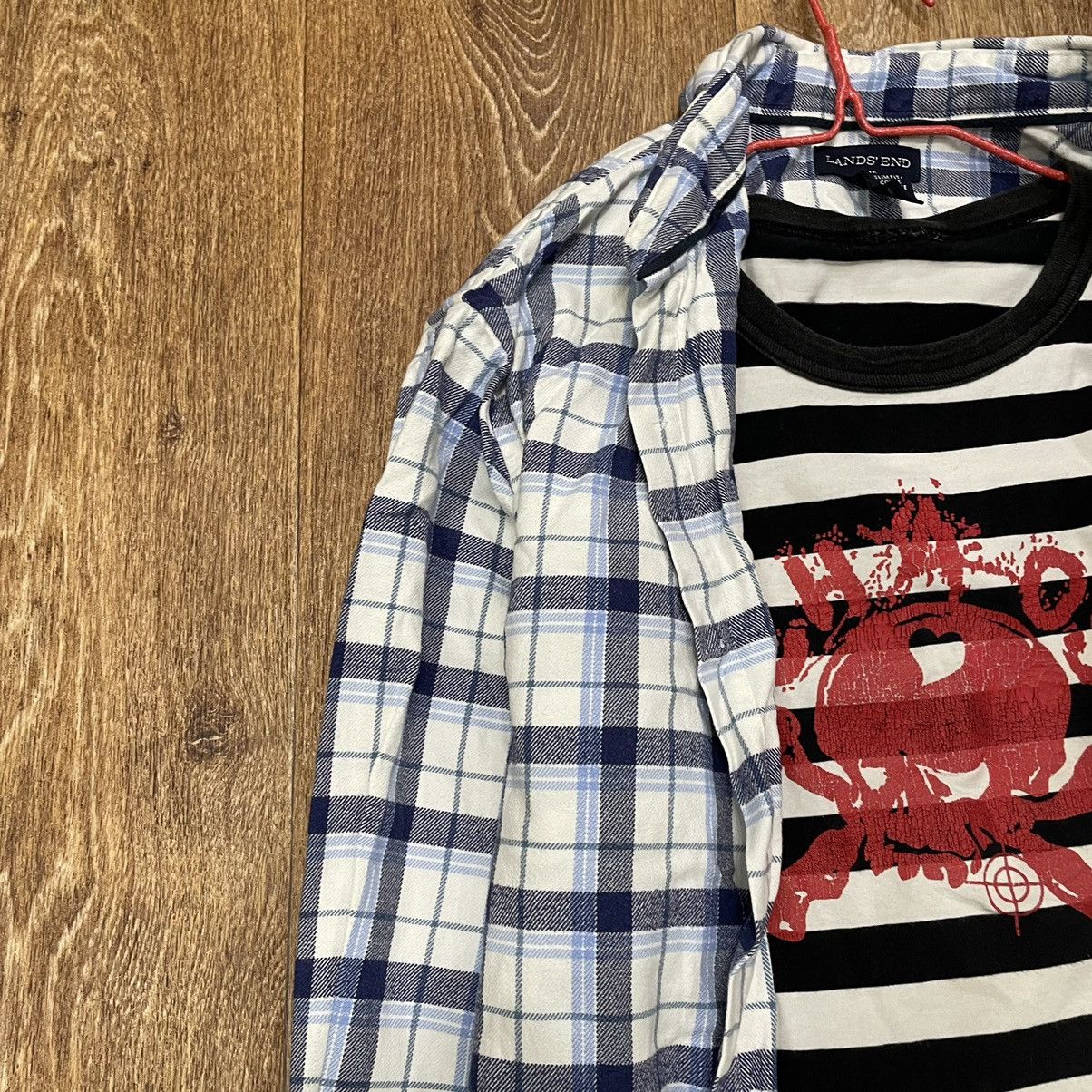 Vintage Vintage 90s Navy Checkered Shirt Grunge Streetwear Graphic M Size US M / EU 48-50 / 2 - 4 Thumbnail