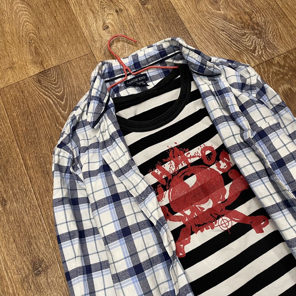 Vintage Vintage 90s Navy Checkered Shirt Grunge Streetwear Graphic M Size US M / EU 48-50 / 2 - 5 Thumbnail