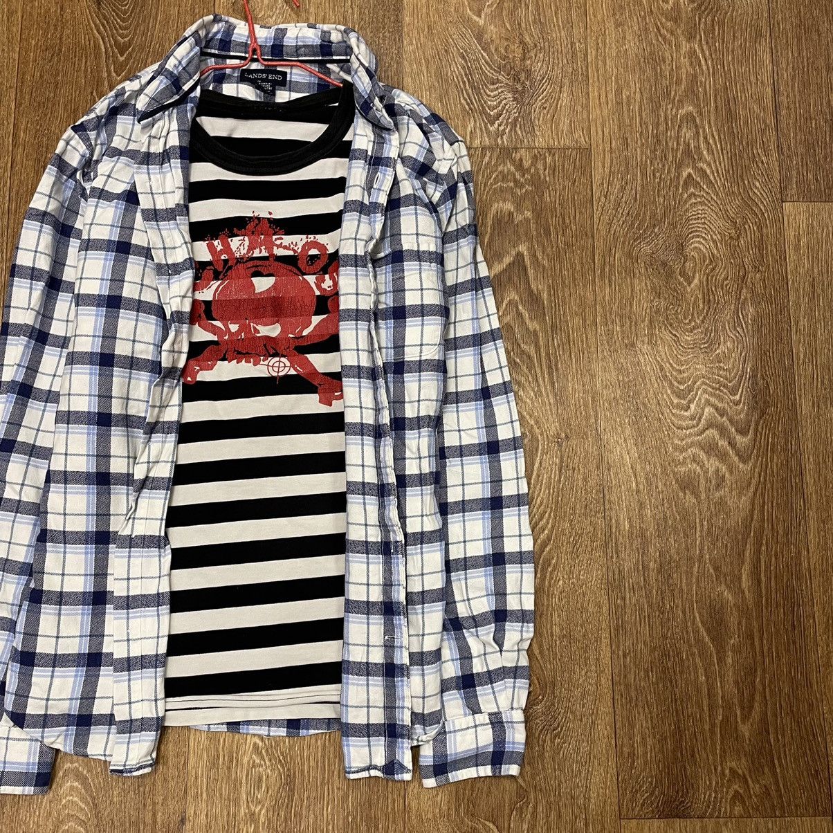 Vintage Vintage 90s Navy Checkered Shirt Grunge Streetwear Graphic M Size US M / EU 48-50 / 2 - 2 Thumbnail