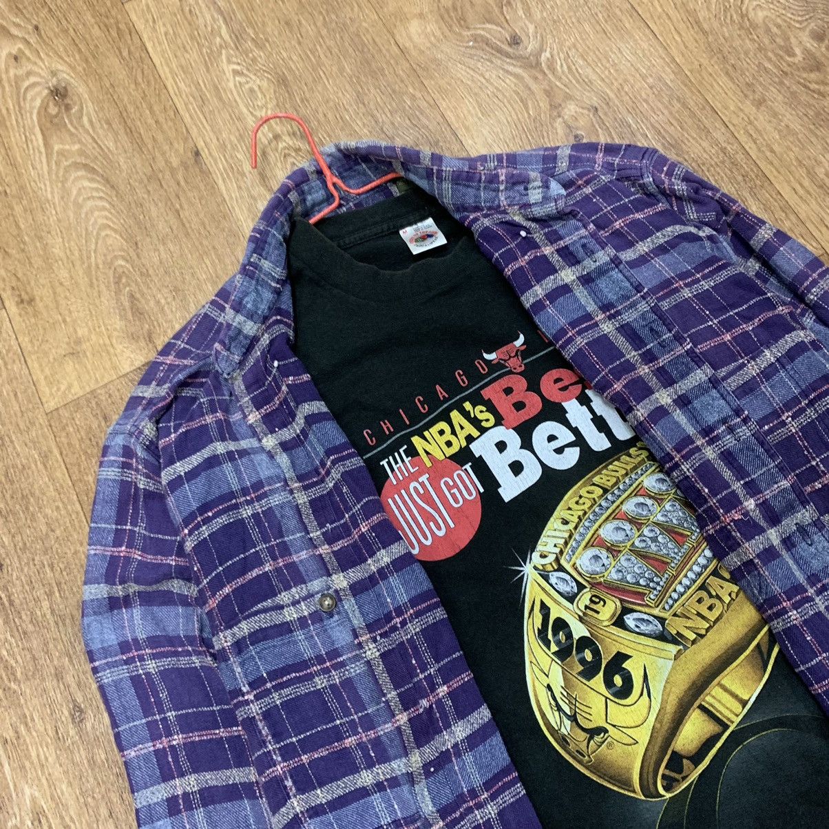 Vintage Vintage 90s Purple Plaid Shirt Grunge Oversized Streetwear M Size US M / EU 48-50 / 2 - 6 Thumbnail