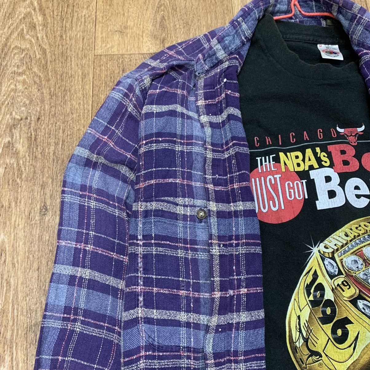 Vintage Vintage 90s Purple Plaid Shirt Grunge Oversized Streetwear M Size US M / EU 48-50 / 2 - 5 Thumbnail