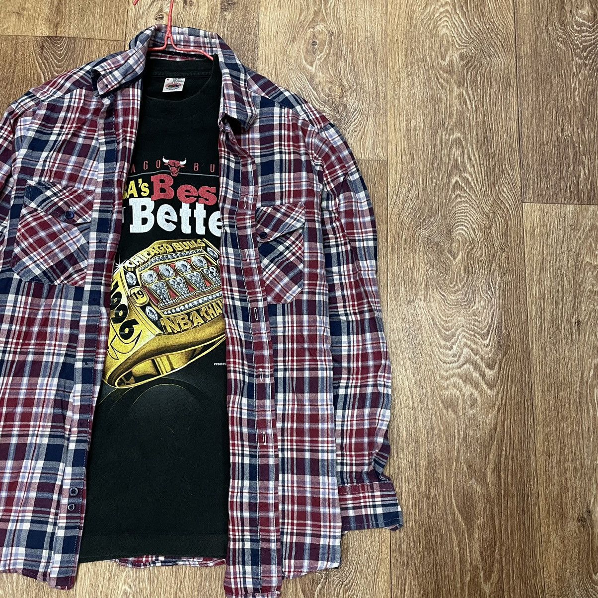 Vintage Vintage 90s Checkered Shirt Grunge Streetwear Bleached M Size US M / EU 48-50 / 2 - 2 Thumbnail