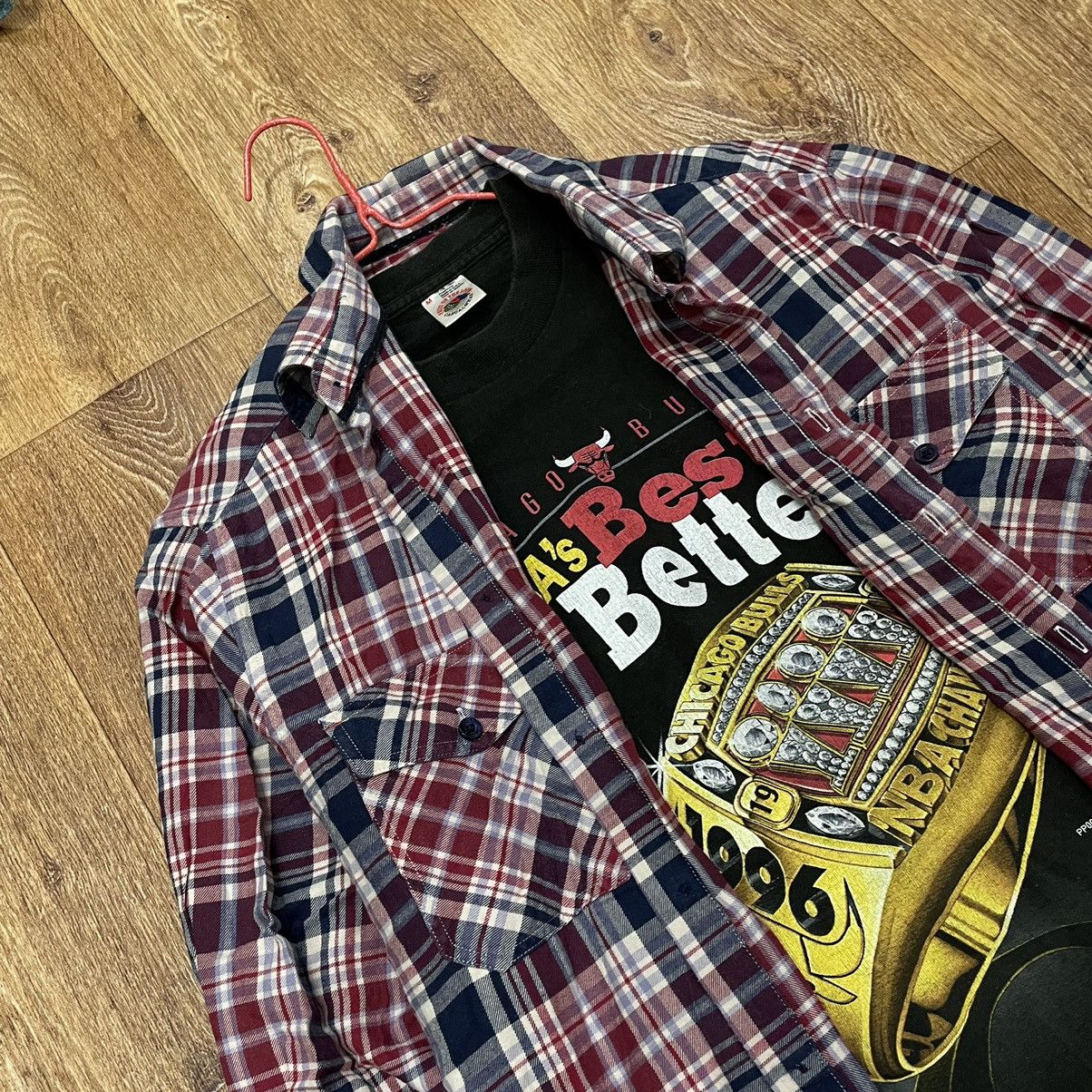 Vintage Vintage 90s Checkered Shirt Grunge Streetwear Bleached M Size US M / EU 48-50 / 2 - 5 Thumbnail