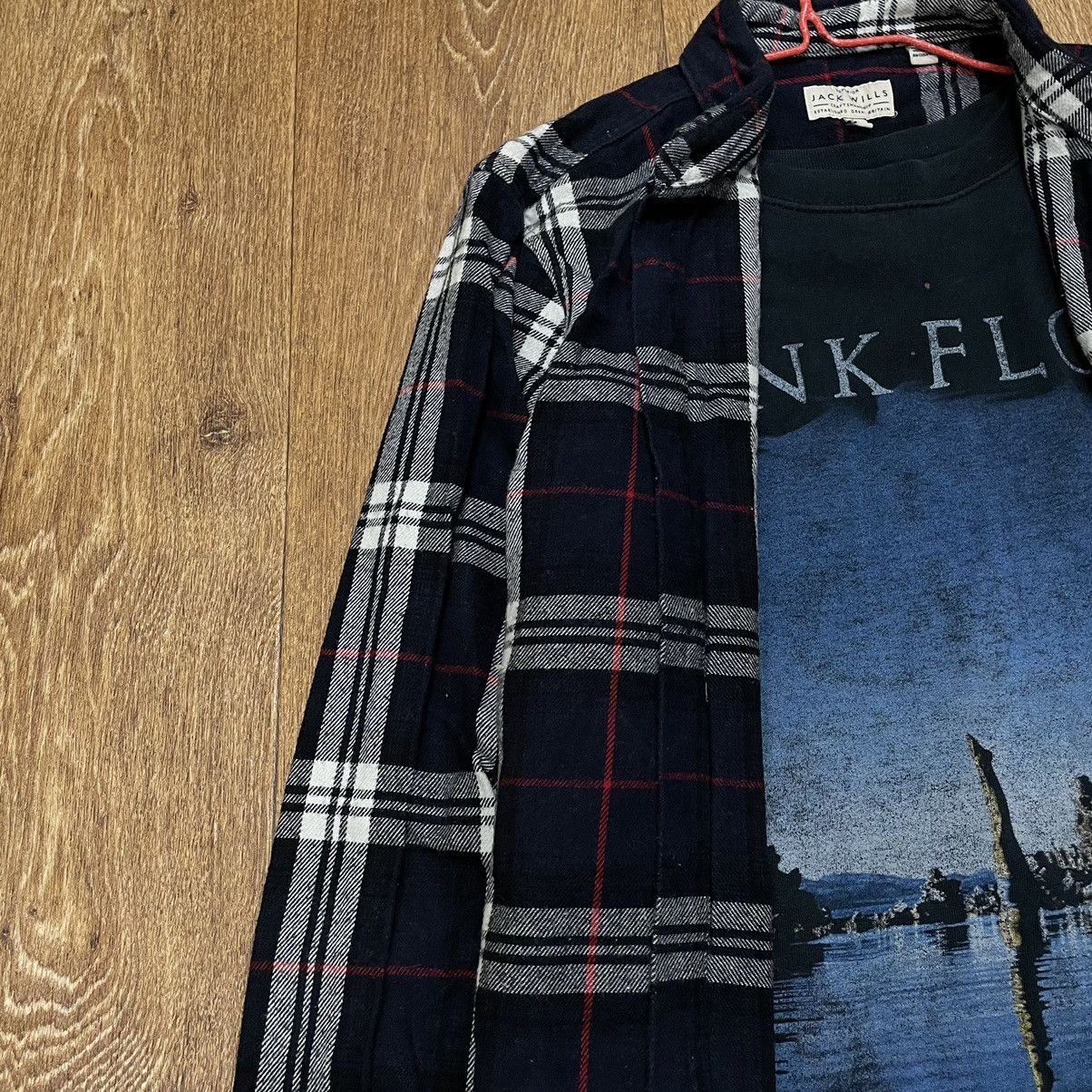 Vintage Vintage 90s Faded Black Plaid Shirt Grunge Oversized Logo M Size US M / EU 48-50 / 2 - 6 Thumbnail