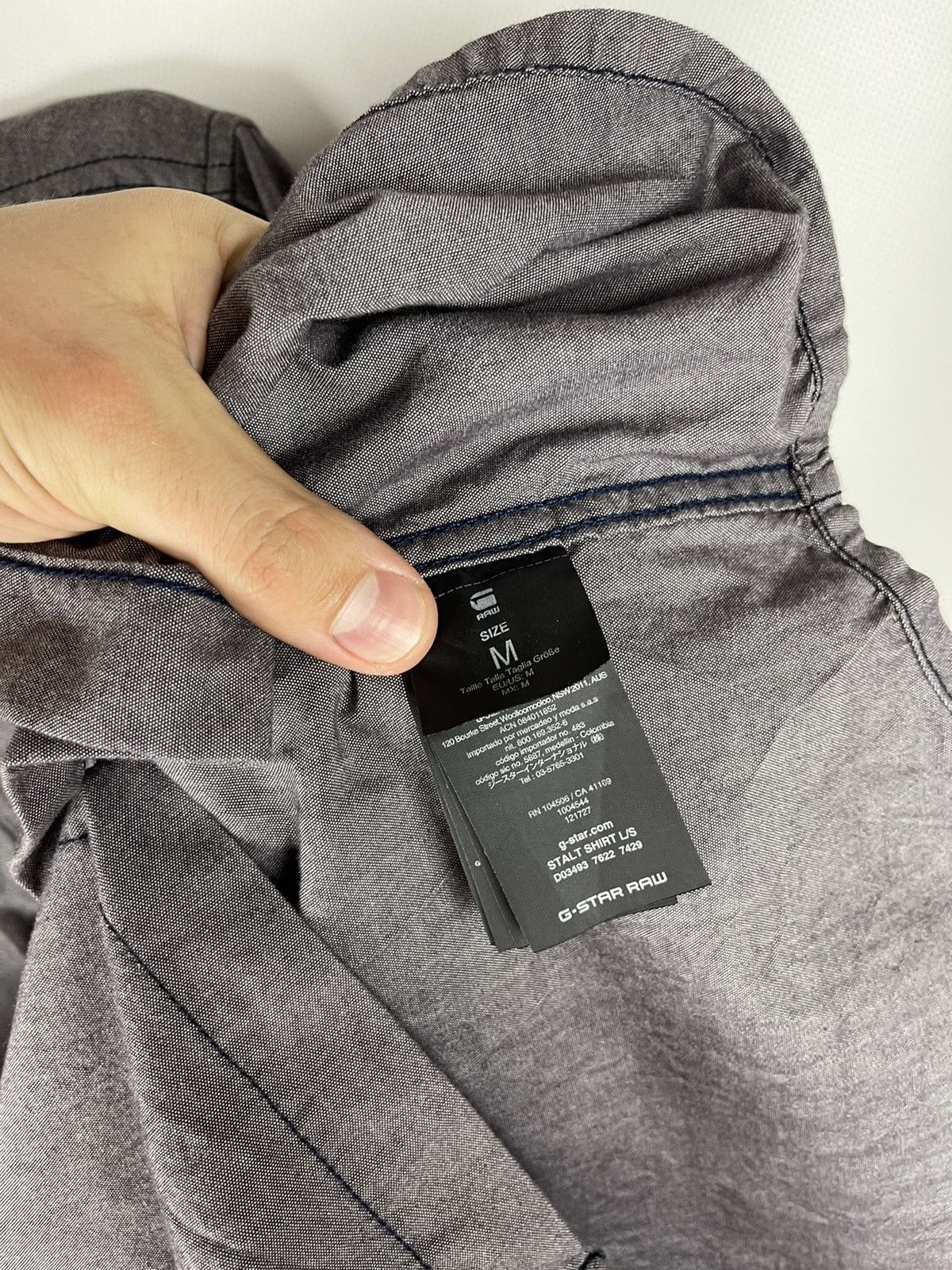G-Star G-Star Raw Stalt shirt L/S grey pocket logo button up size M Size US M / EU 48-50 / 2 - 8 Thumbnail