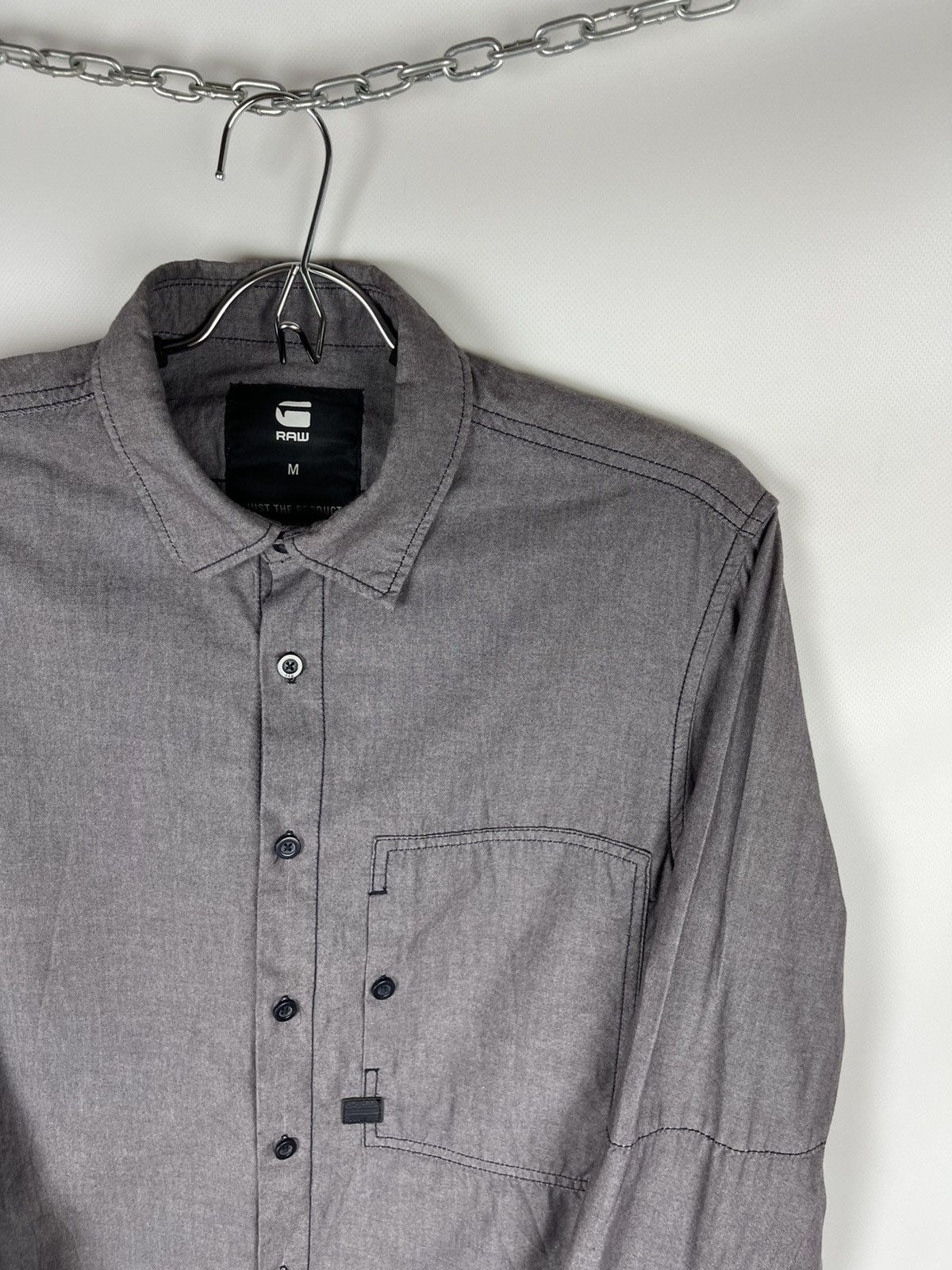 G-Star G-Star Raw Stalt shirt L/S grey pocket logo button up size M Size US M / EU 48-50 / 2 - 4 Thumbnail