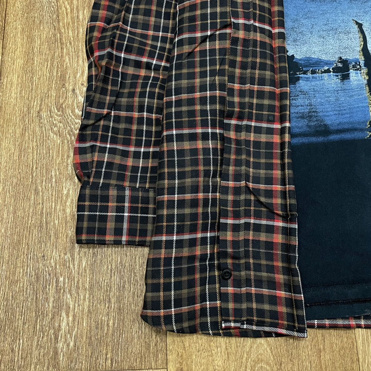 Vintage Vintage 90s Faded Plaid Shirt Grunge Workwear Cropped XL Size US XL / EU 56 / 4 - 5 Thumbnail