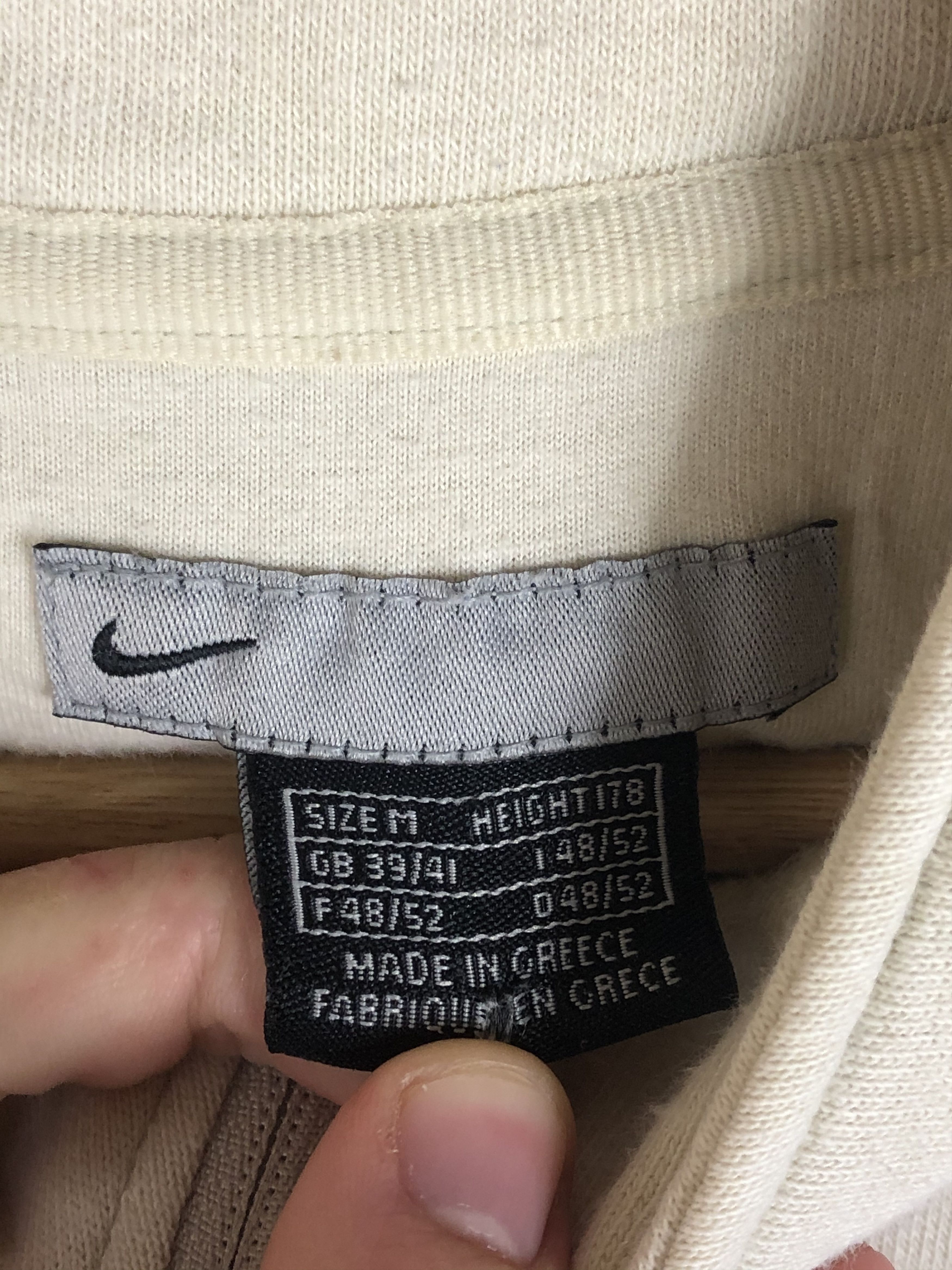 Nike Vintage Nike Small Swoosh 1/3 Zip Beige Sweatshirt Size US M / EU 48-50 / 2 - 4 Thumbnail