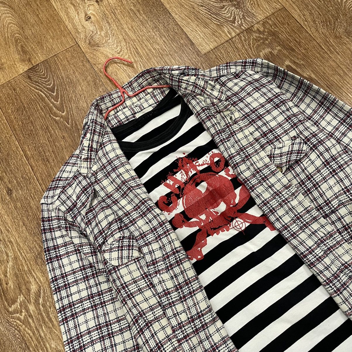 Vintage Vintage Y2K Oversized Graphic Checkered Shirt Grunge XL Size US XL / EU 56 / 4 - 1 Thumbnail
