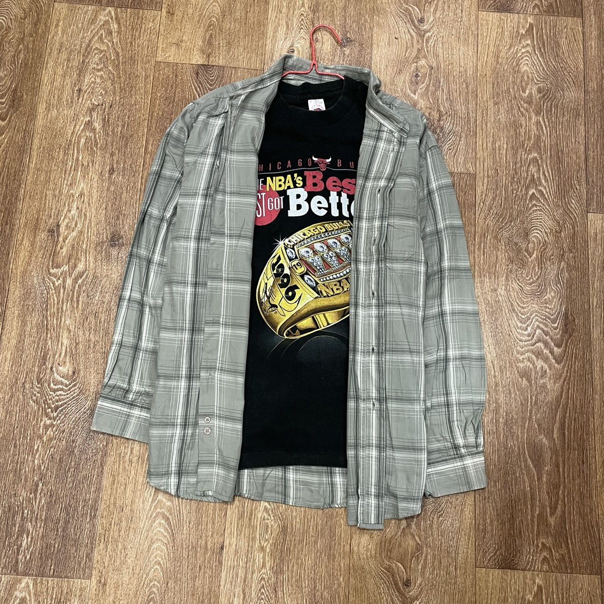 Vintage Vintage 90s Checkered Shirt Oversized Grunge Workwear Logo M Size US M / EU 48-50 / 2 - 1 Thumbnail
