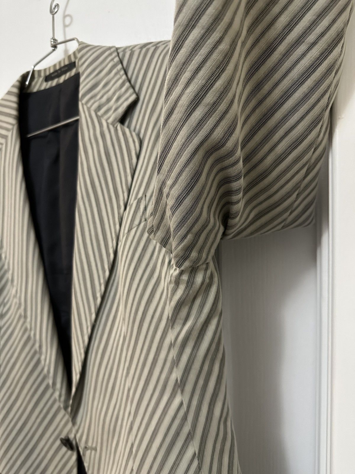 Emporio Armani Light Grey Striped Suit Jacket - Sz IT 48 Size 36R - 8 Thumbnail