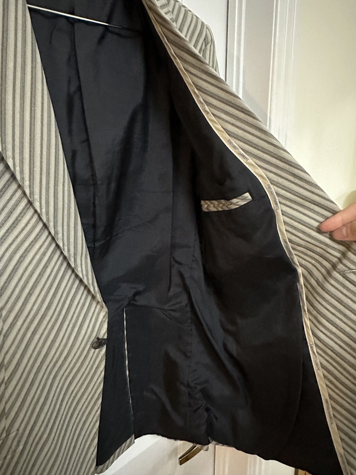 Emporio Armani Light Grey Striped Suit Jacket - Sz IT 48 Size 36R - 3 Thumbnail