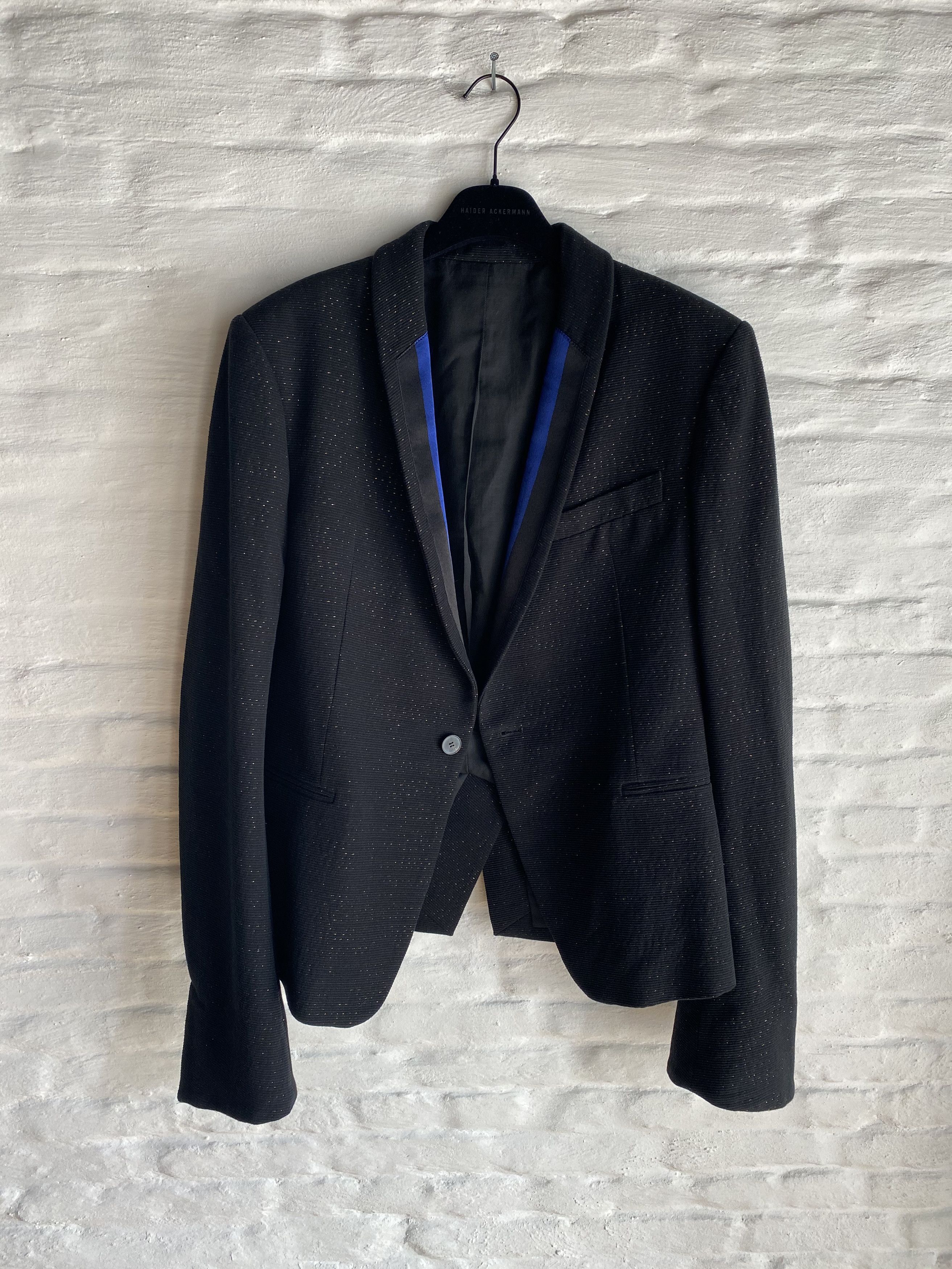 image of Haider Ackermann Wool Gold Trim Blazer Size 48 in Black, Men's