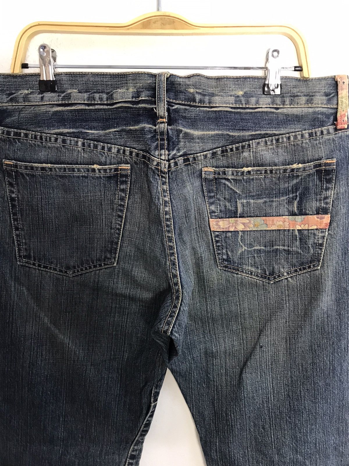 Takeo Kikuchi Patchworks Floral Butterfly Denim Jeans Japan Size US 34 / EU 50 - 4 Thumbnail