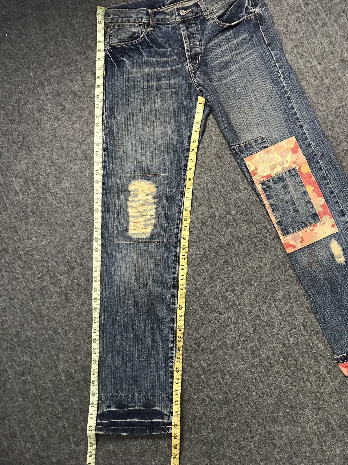 Takeo Kikuchi Patchworks Floral Butterfly Denim Jeans Japan Size US 34 / EU 50 - 11 Thumbnail