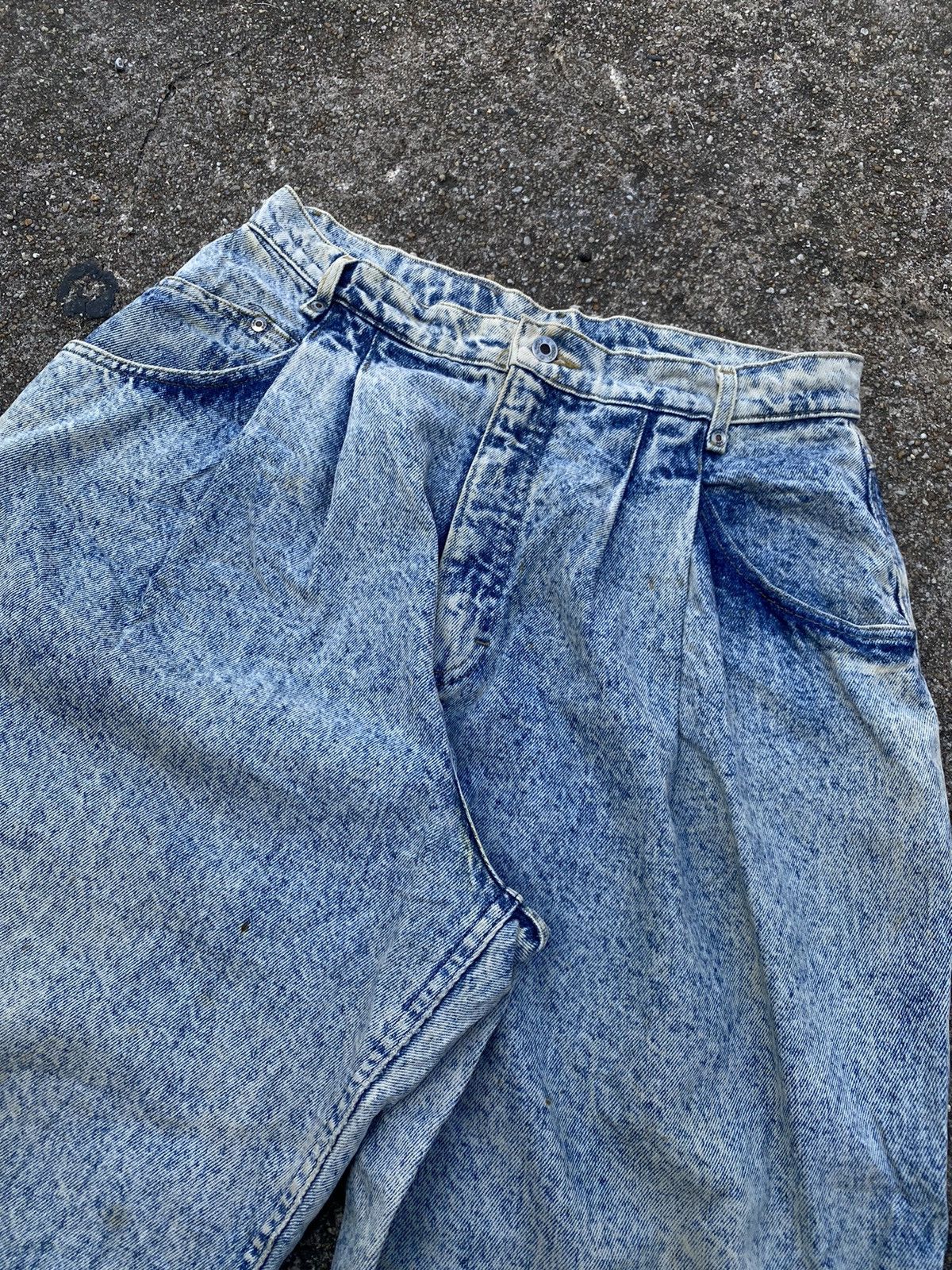 Lee Vintage 80s Lee Denim Acid Wash Baggy Jeans Size US 32 / EU 48 - 13 Thumbnail
