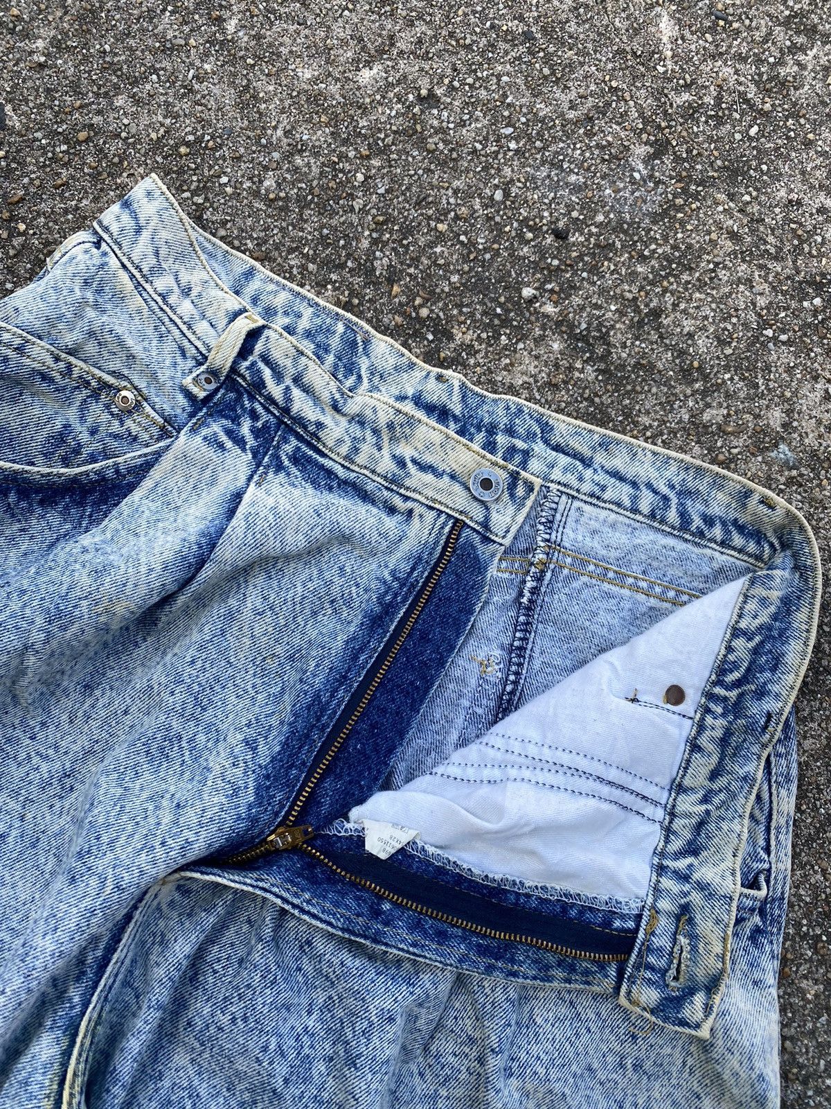 Lee Vintage 80s Lee Denim Acid Wash Baggy Jeans Size US 32 / EU 48 - 5 Thumbnail