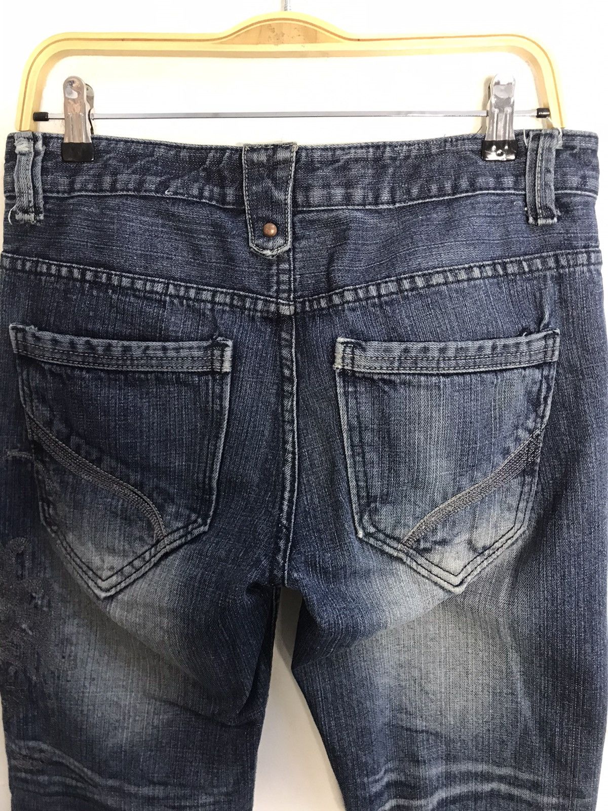 Japanese Brand Hype 90s Soda Brang Whisker Raw Indigo Denim Jeans Size US 30 / EU 46 - 4 Thumbnail