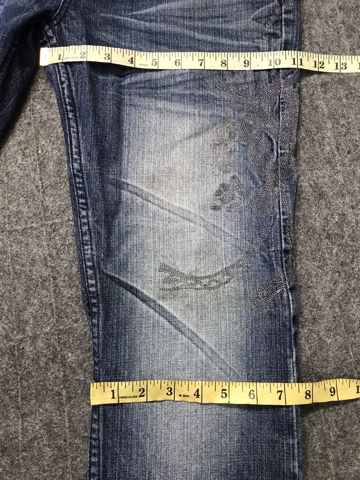 Japanese Brand Hype 90s Soda Brang Whisker Raw Indigo Denim Jeans Size US 30 / EU 46 - 11 Thumbnail