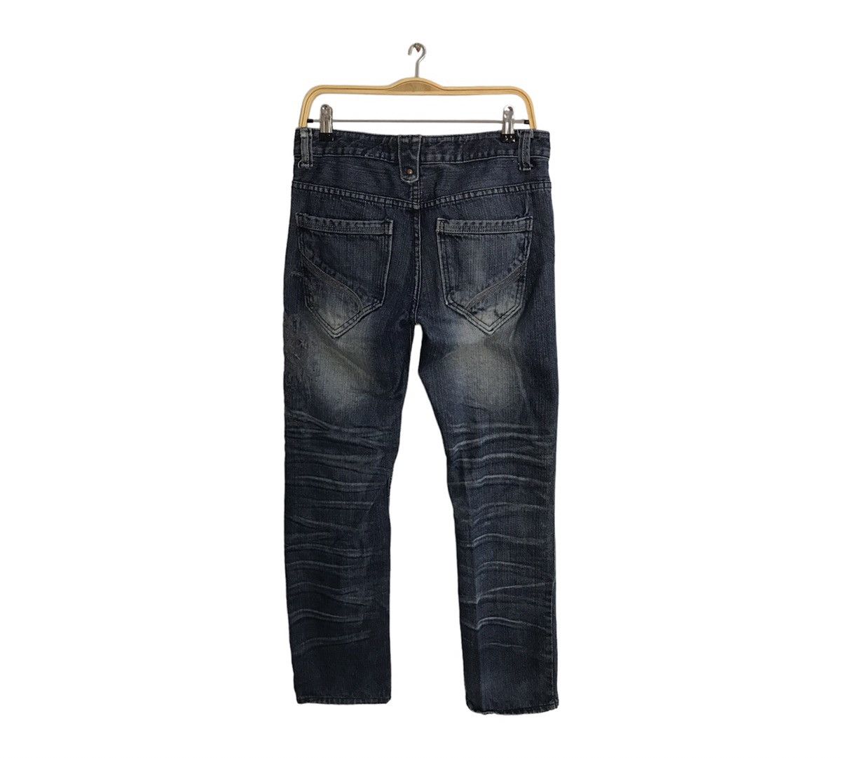 Japanese Brand Hype 90s Soda Brang Whisker Raw Indigo Denim Jeans Size US 30 / EU 46 - 2 Thumbnail