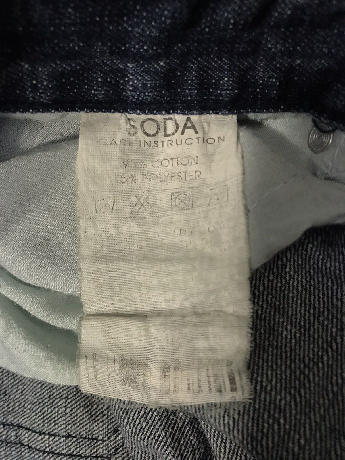 Japanese Brand Hype 90s Soda Brang Whisker Raw Indigo Denim Jeans Size US 30 / EU 46 - 8 Thumbnail