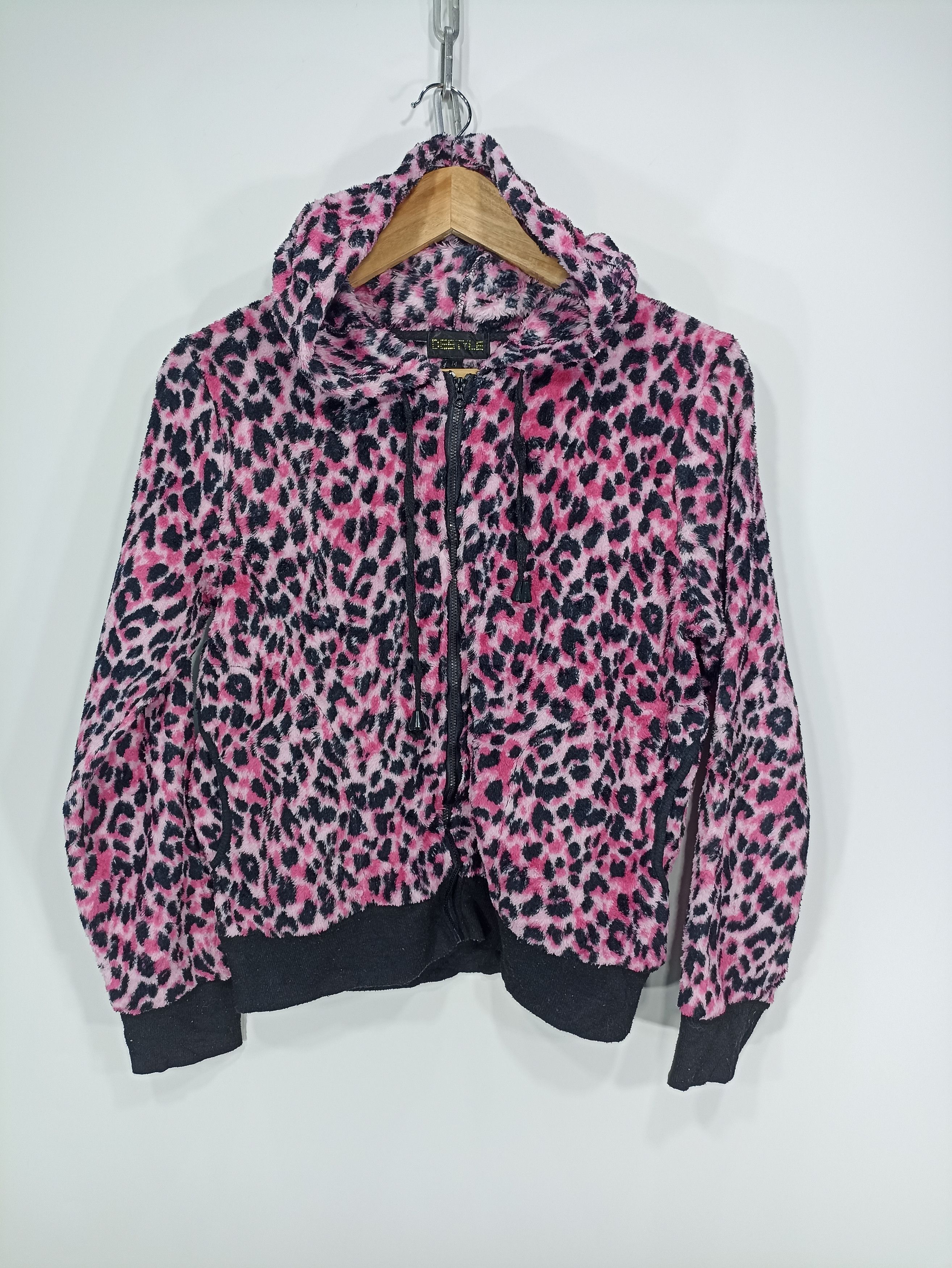 Japanese Brand Leopard Croped Pile Fleece Ear Hoodie Size US S / EU 44-46 / 1 - 1 Thumbnail