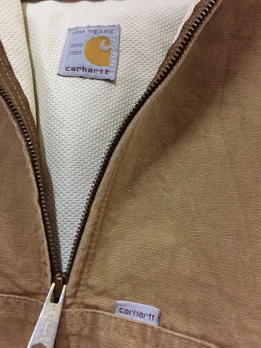 Pre-owned Carhartt Jacket Workwear Brown Canvas Menswear Hooded Usa