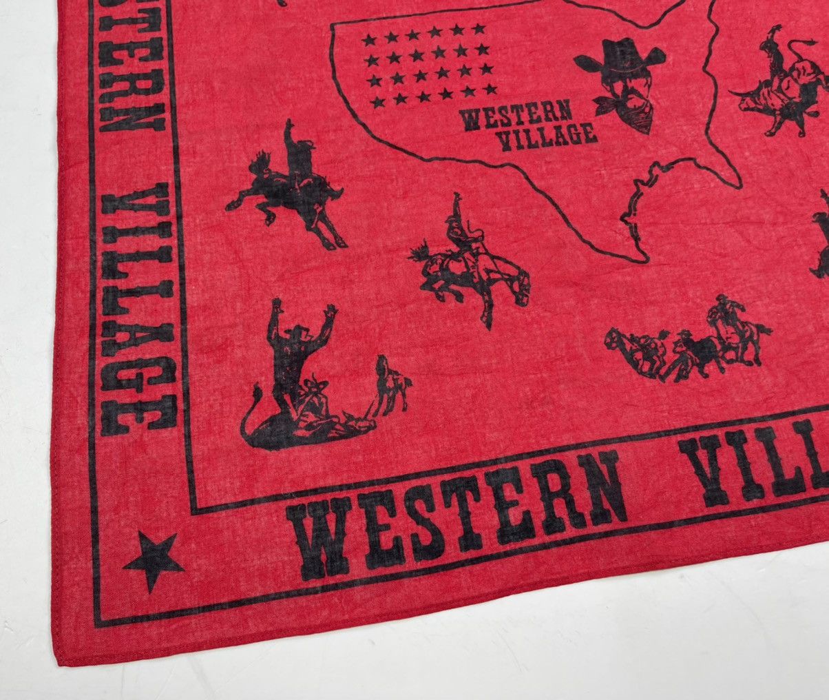 Cowboy Equipment × Vintage western village bandana handkerchief neckerchief HC0157 Size ONE SIZE - 3 Thumbnail