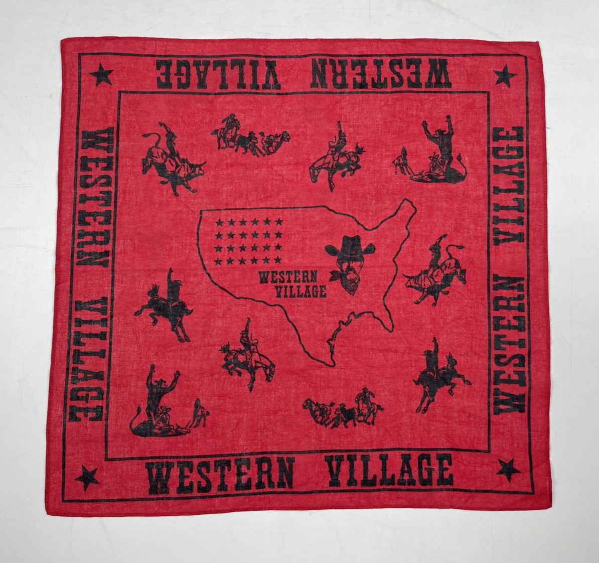 Cowboy Equipment × Vintage western village bandana handkerchief neckerchief HC0157 Size ONE SIZE - 1 Thumbnail