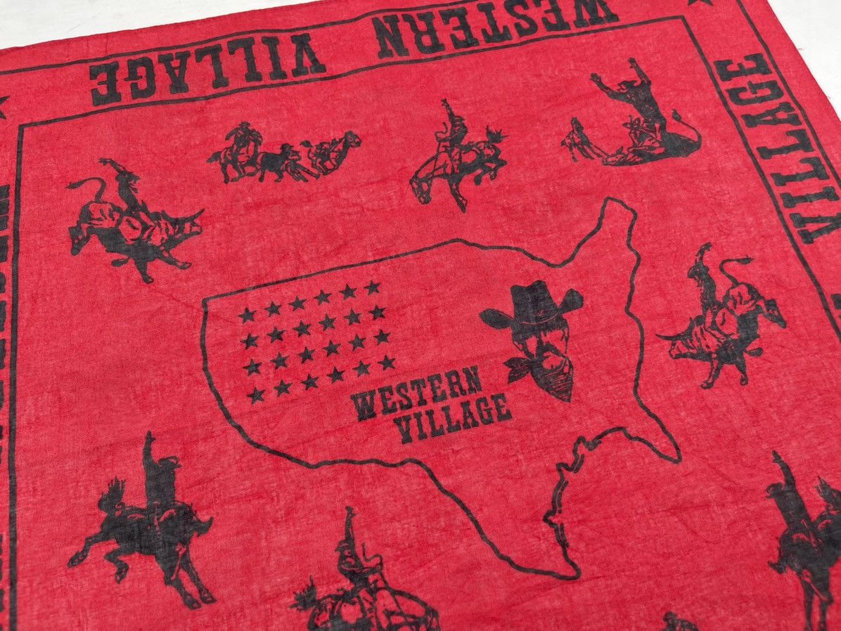 Cowboy Equipment × Vintage western village bandana handkerchief neckerchief HC0157 Size ONE SIZE - 2 Thumbnail