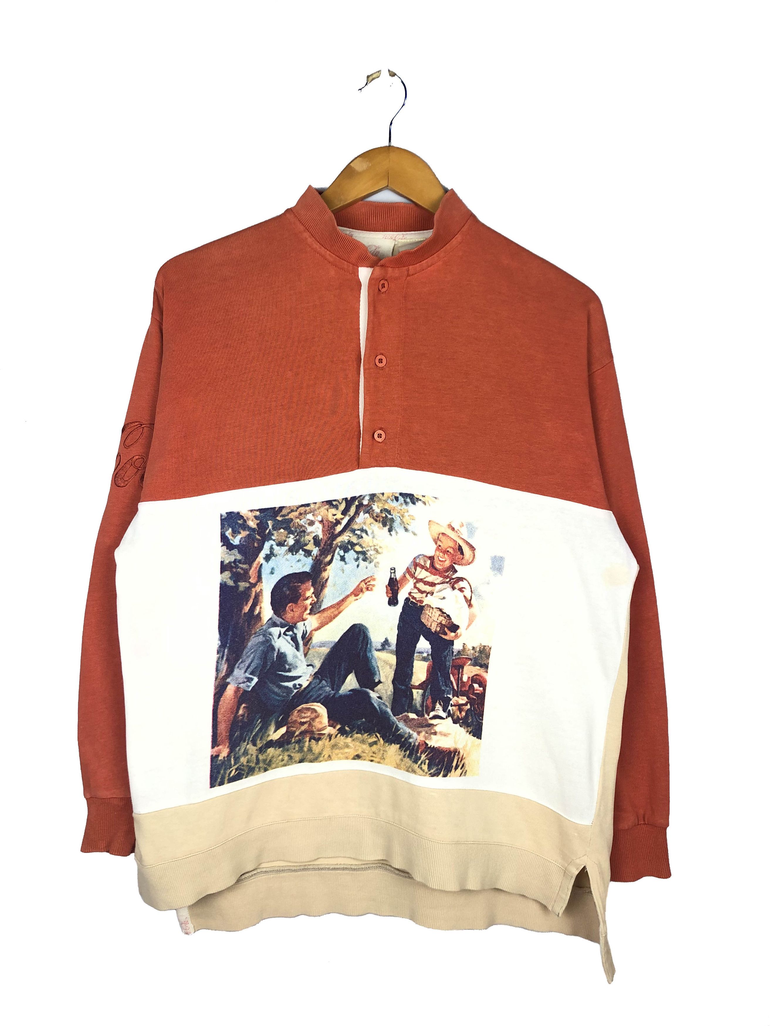 Coca Cola Vintage 80s Coca-Cola Sweatshirt Rare Design Size US M / EU 48-50 / 2 - 1 Thumbnail