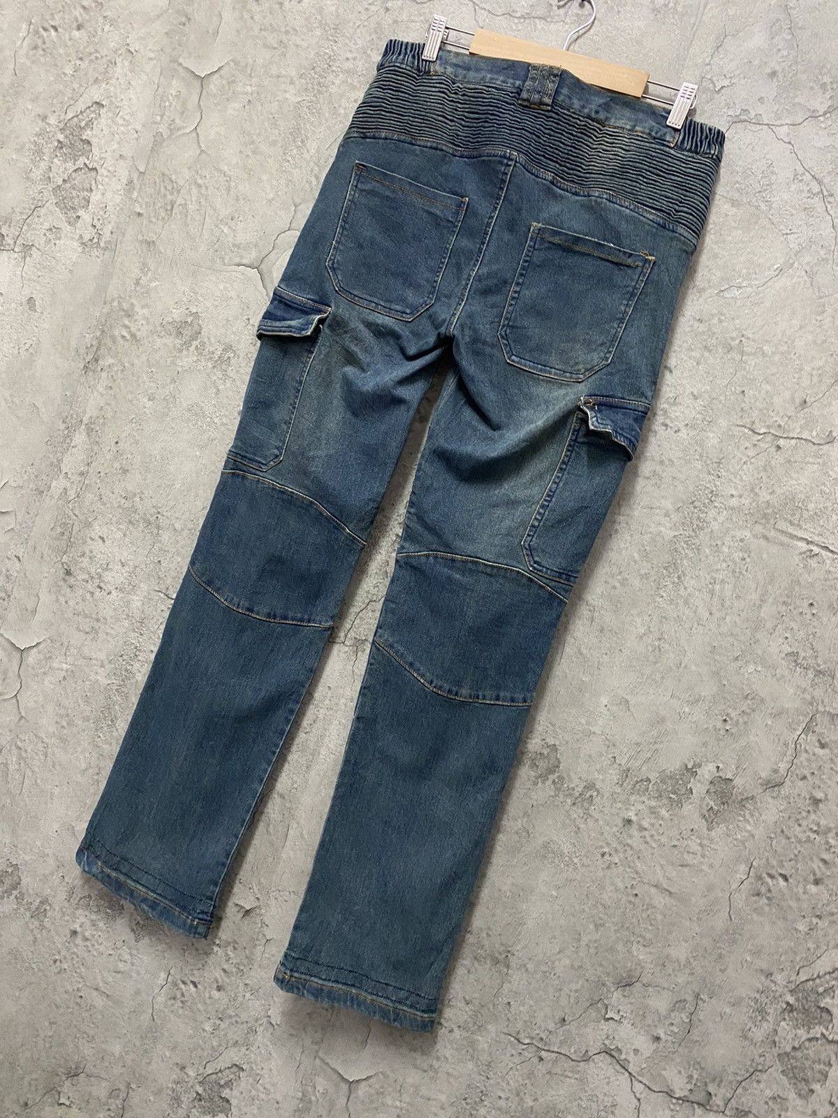 Japanese Brand Vintage Japan Brand Cargo Biker Multi Pocket Stretch Denim Size US 32 / EU 48 - 9 Thumbnail
