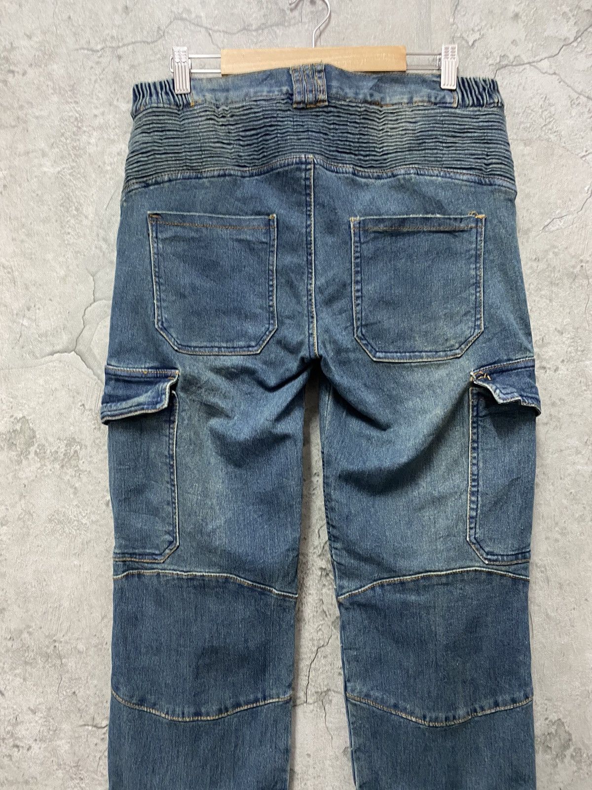 Japanese Brand Vintage Japan Brand Cargo Biker Multi Pocket Stretch Denim Size US 32 / EU 48 - 10 Thumbnail