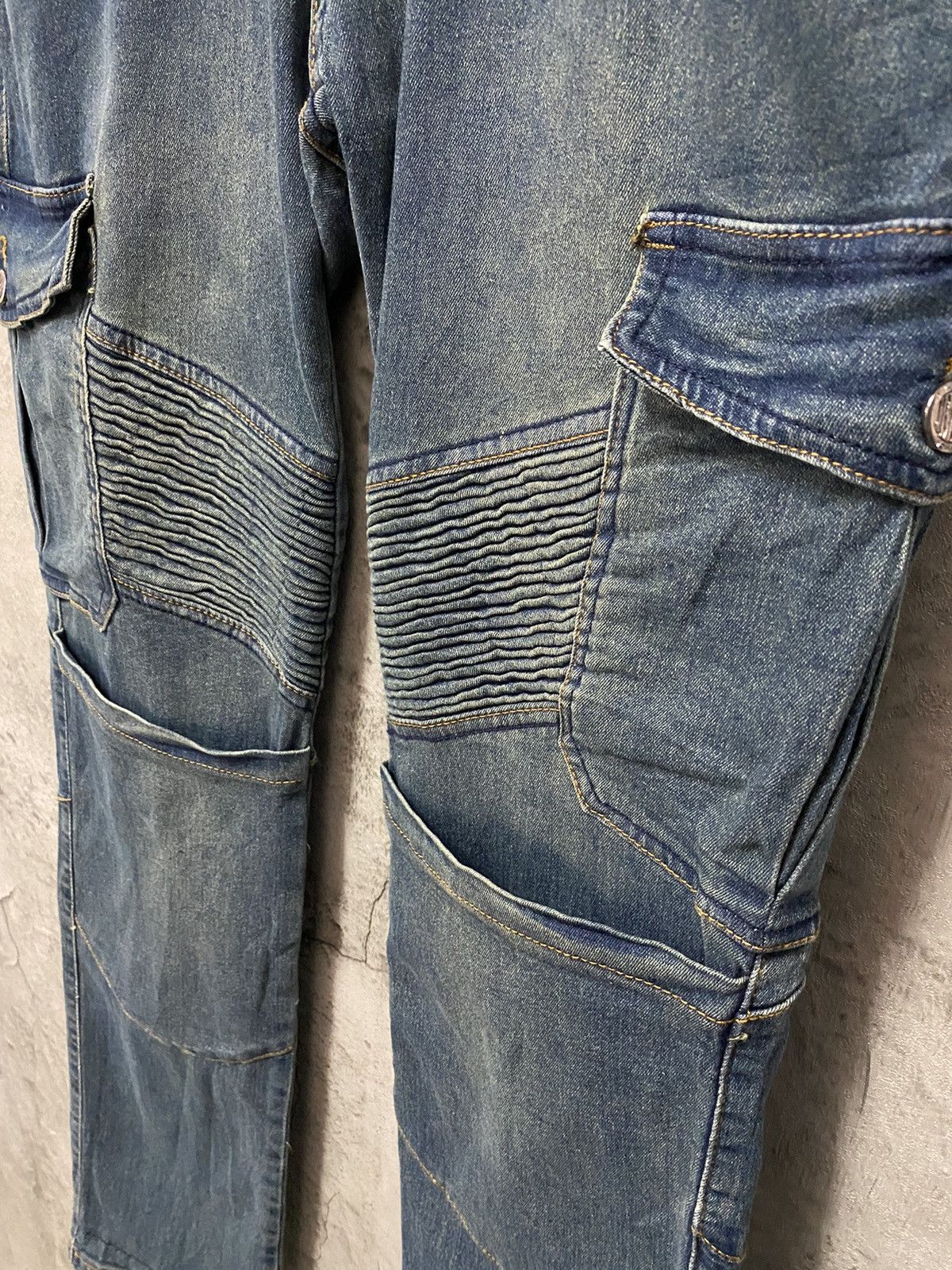 Japanese Brand Vintage Japan Brand Cargo Biker Multi Pocket Stretch Denim Size US 32 / EU 48 - 8 Thumbnail