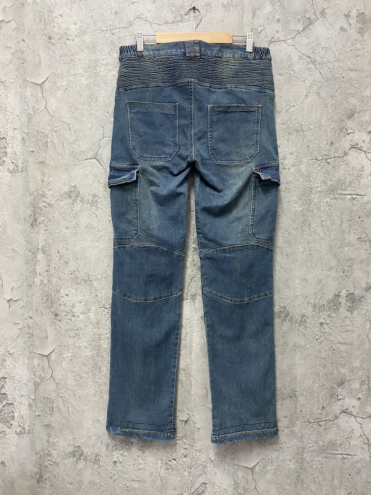 Japanese Brand Vintage Japan Brand Cargo Biker Multi Pocket Stretch Denim Size US 32 / EU 48 - 2 Thumbnail