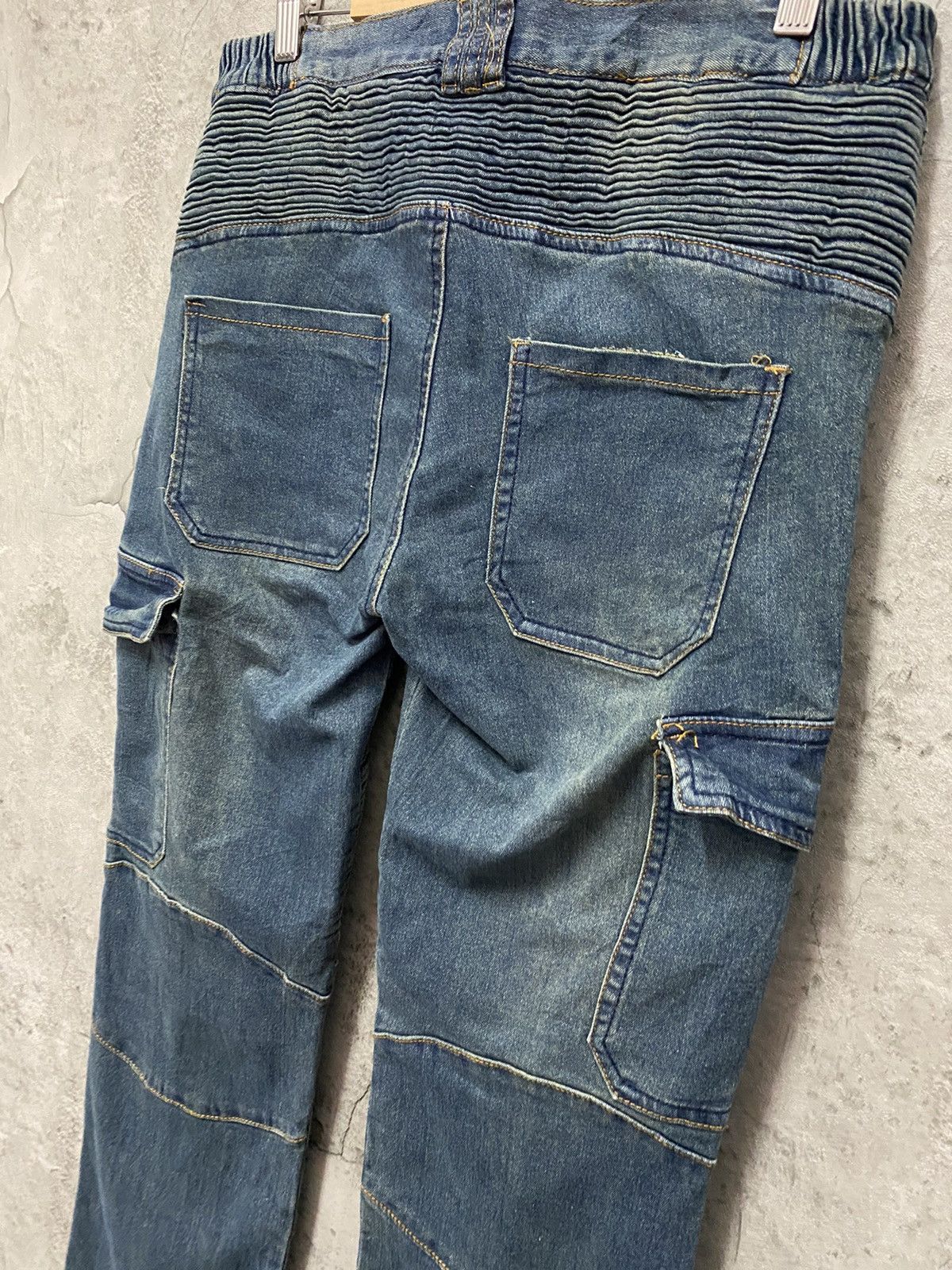 Japanese Brand Vintage Japan Brand Cargo Biker Multi Pocket Stretch Denim Size US 32 / EU 48 - 12 Thumbnail