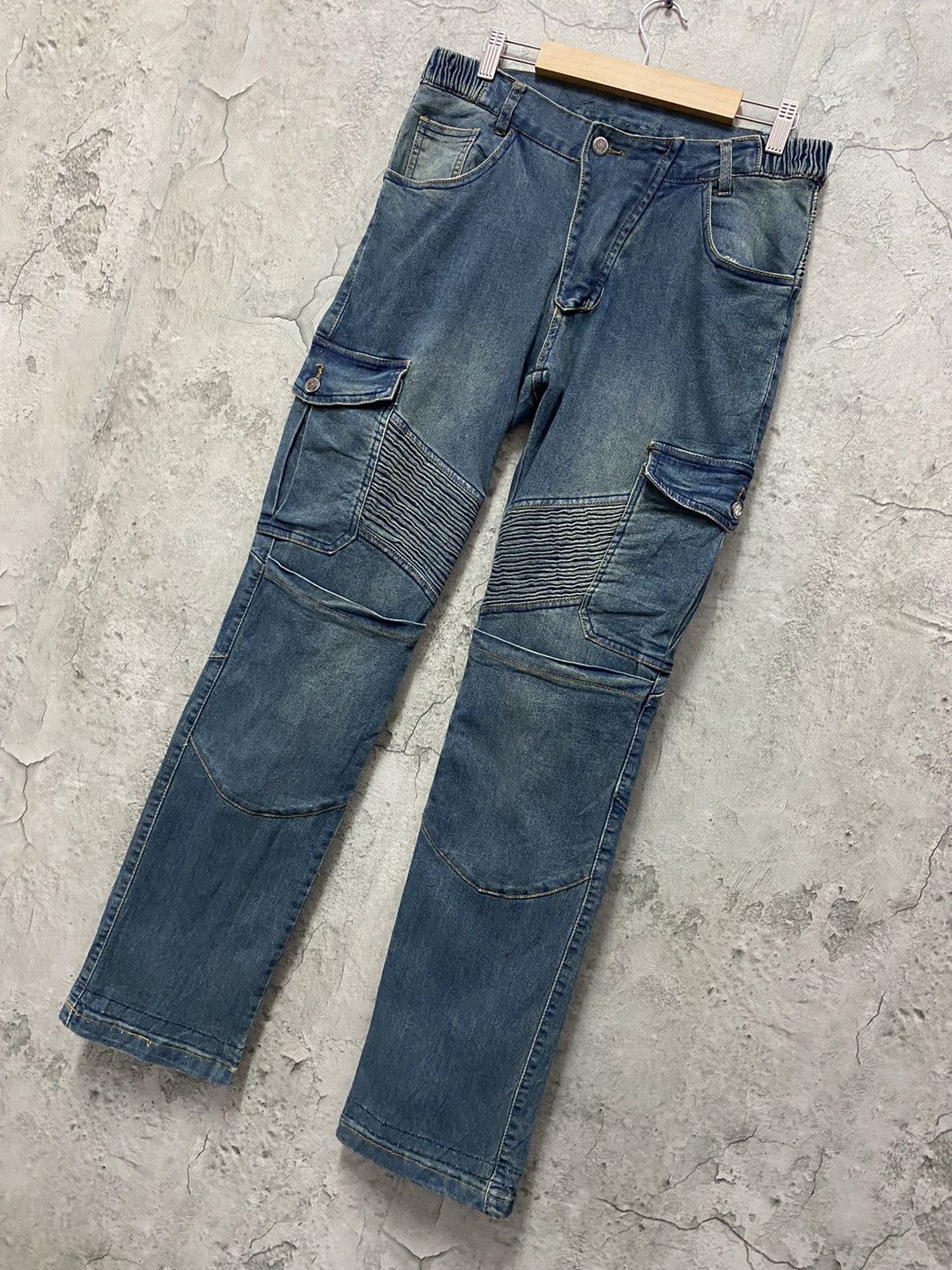 Japanese Brand Vintage Japan Brand Cargo Biker Multi Pocket Stretch Denim Size US 32 / EU 48 - 3 Thumbnail