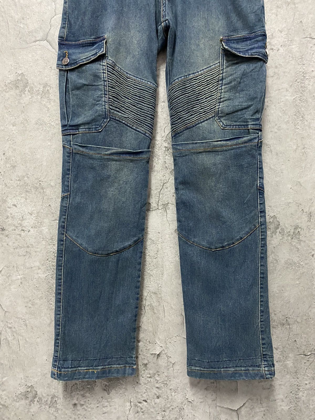Japanese Brand Vintage Japan Brand Cargo Biker Multi Pocket Stretch Denim Size US 32 / EU 48 - 5 Thumbnail