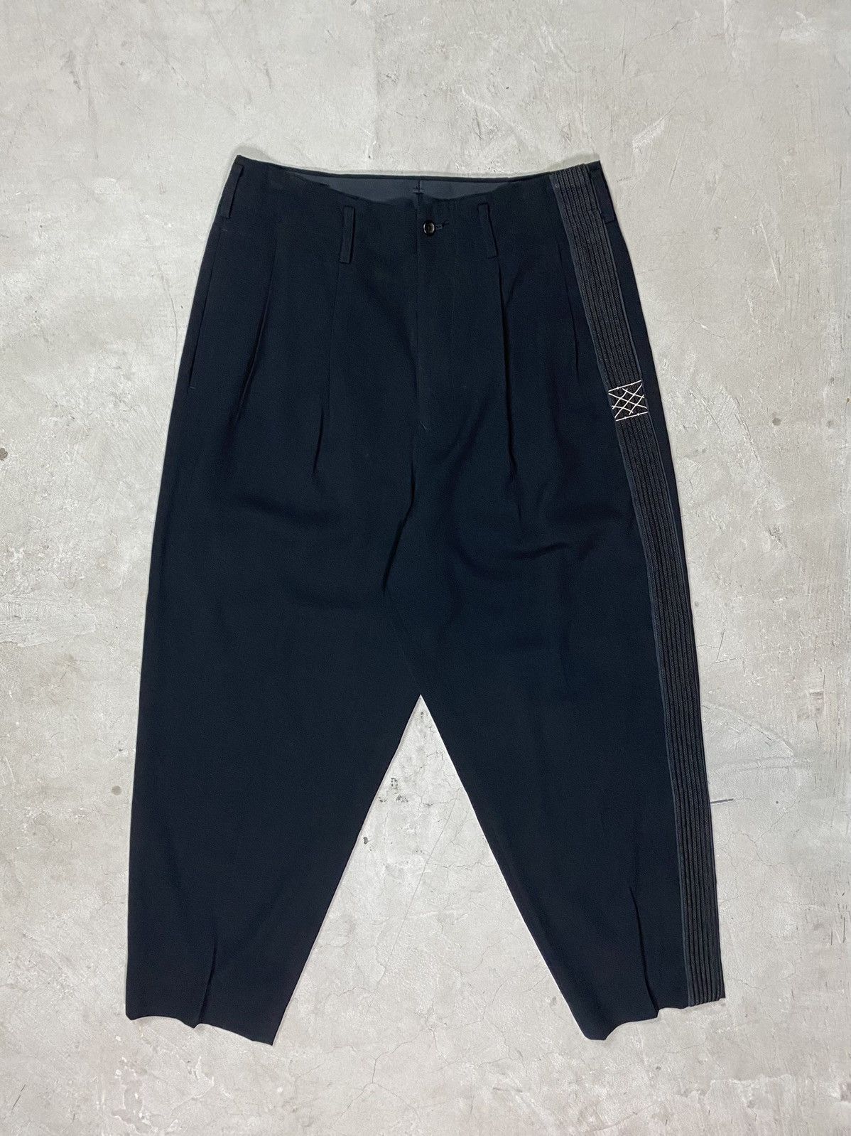 image of Yohji Yamamoto Early 2000’S Yohji Pour Homme Wool Gab Pants in Black, Men's (Size 33)