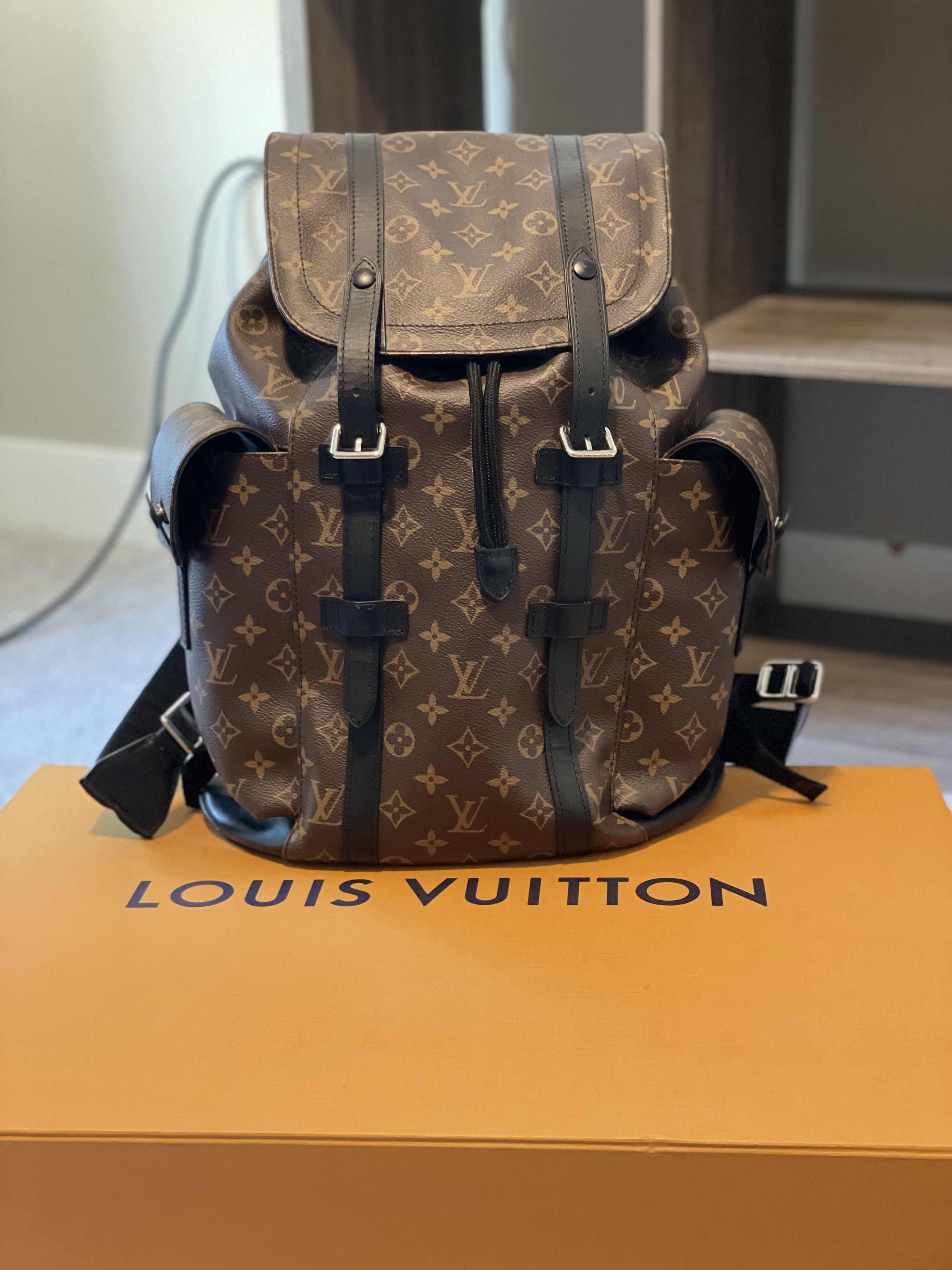 Louis Vuitton Christopher PM Rucksack Backpack Monogram Macassar Men's